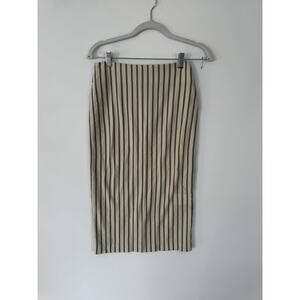 Max Mara Leisure Skirt Striped Nautical Sailing Navy Cream preppy Straight Xs